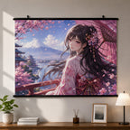 Custom Anime Wall Scroll  Cartoon Poster Print Hanging Banner